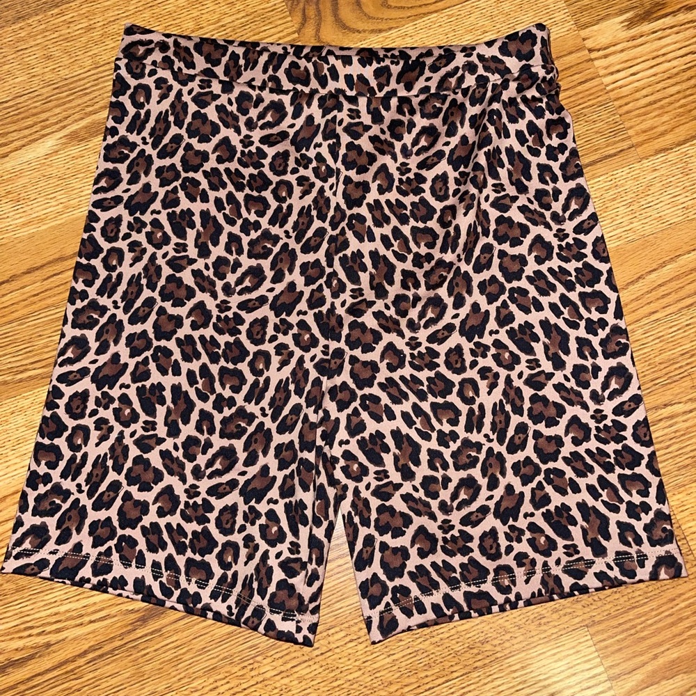 Cheetah biker shorts